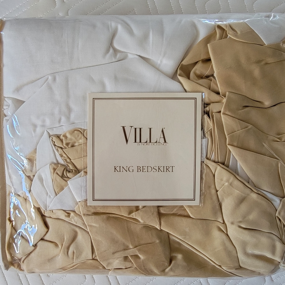 King tan bedskirt